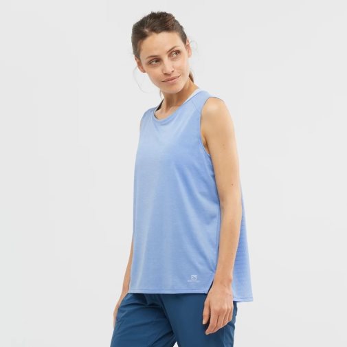 Camisetas Regata Salomon Outline Summer Feminino Luz Azuis | PT E98027